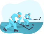 Hockey match illustration