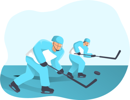 Hockey match illustration