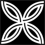 hollow quilt square ornament in black square emoji