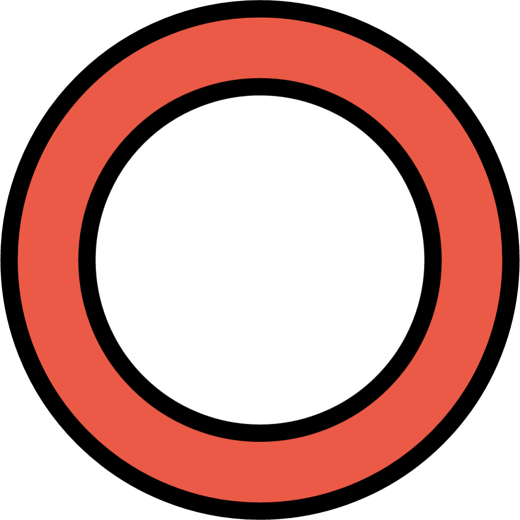 hollow red circle emoji