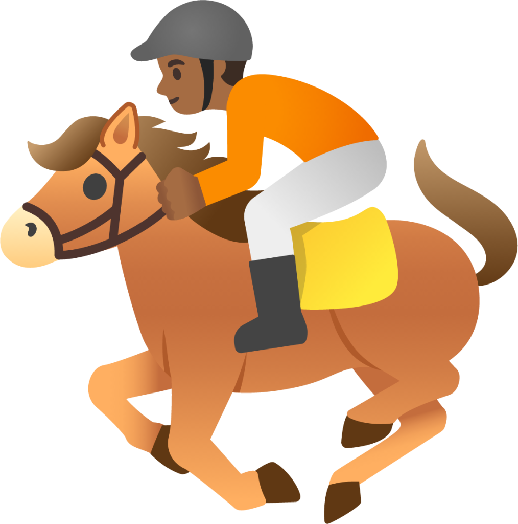 horse racing: medium-dark skin tone emoji