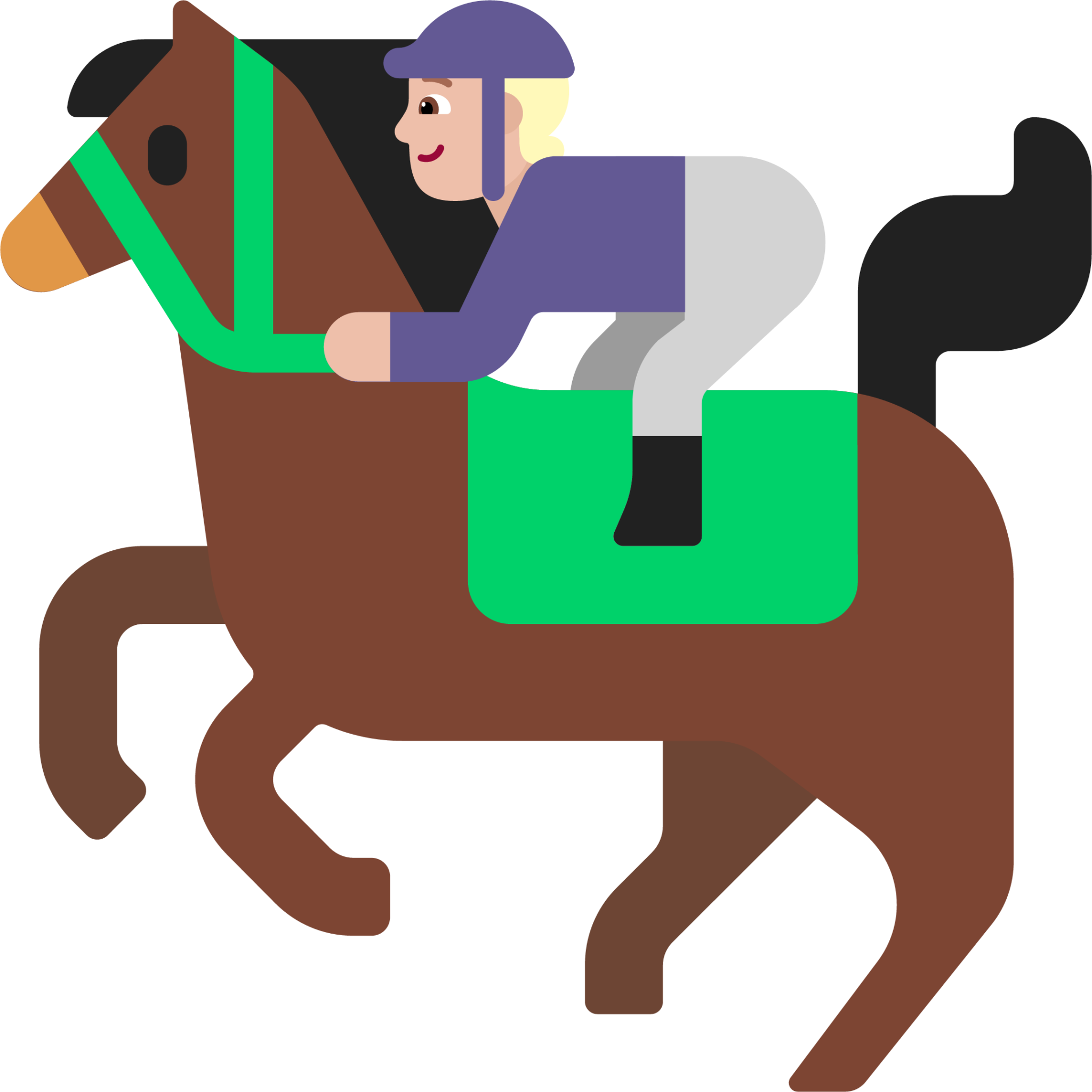 horse racing medium light emoji