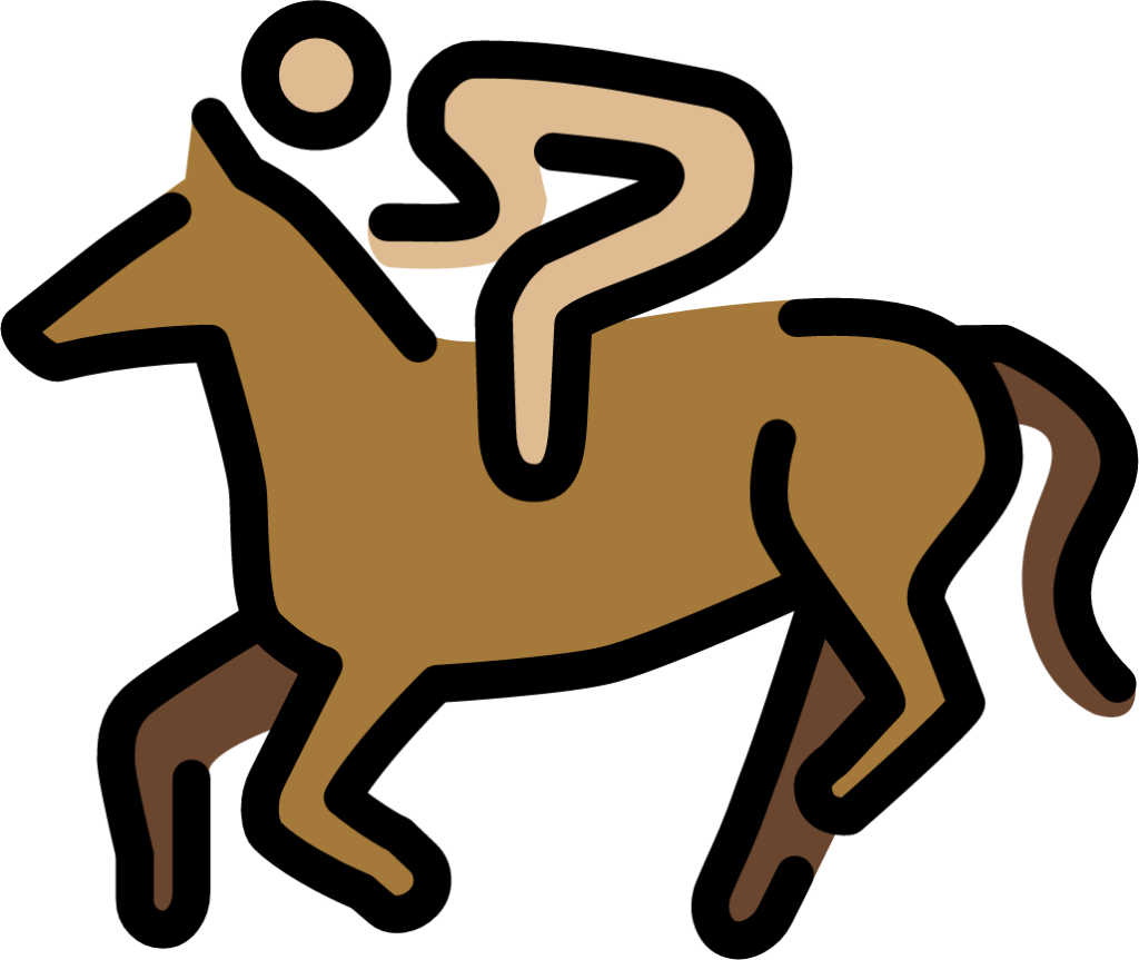 horse racing: medium-light skin tone emoji