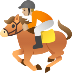 horse racing: medium-light skin tone emoji