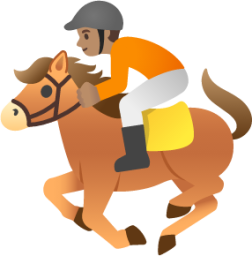 horse racing: medium skin tone emoji