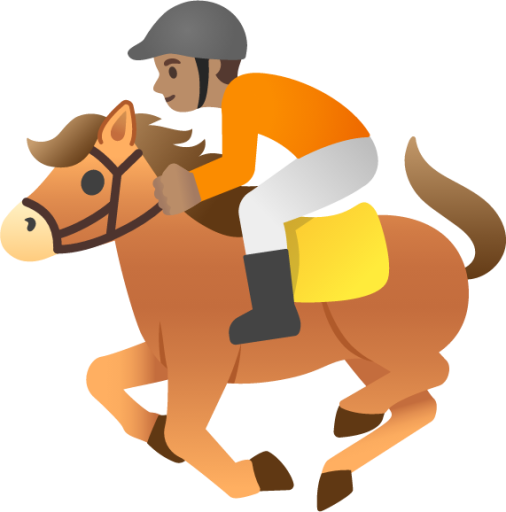 horse racing: medium skin tone emoji