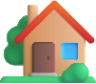 house with garden emoji