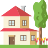 house with garden emoji