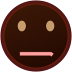 hushed (black) emoji