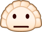 hushed (dumpling) emoji