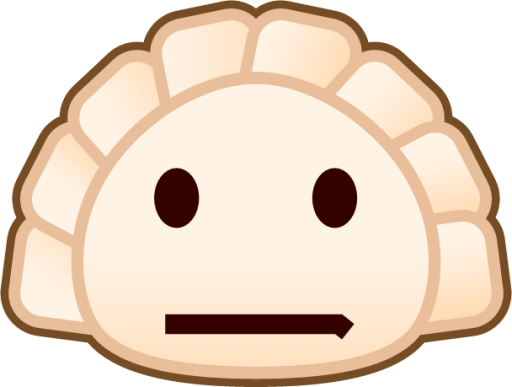 hushed (dumpling) emoji