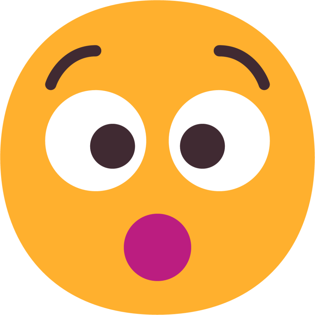hushed face emoji
