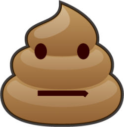 hushed (poop) emoji