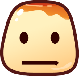 hushed (pudding) emoji