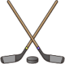 ice hockey stick and puck emoji