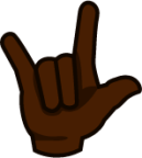 ILY sign (black) emoji