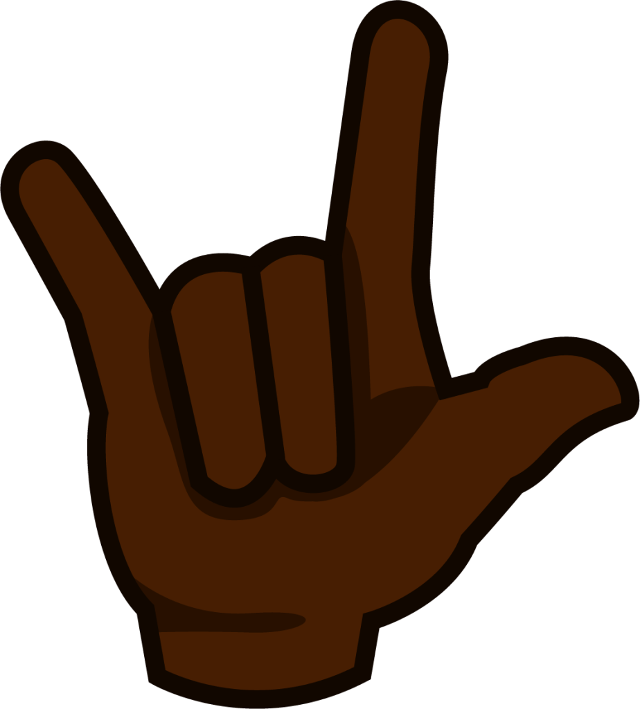 ILY sign (black) emoji