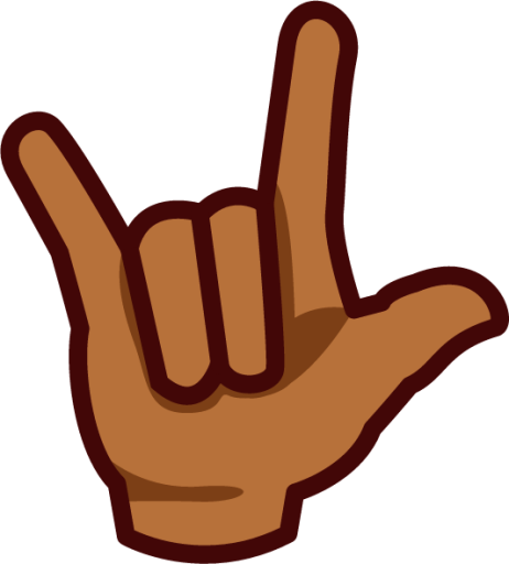 ILY sign (brown) emoji