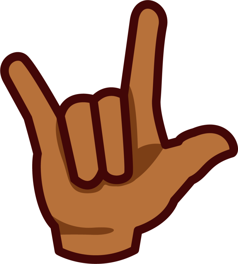 ILY sign (brown) emoji