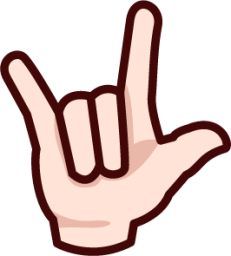 ILY sign (white) emoji