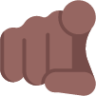 index pointing at the viewer medium dark emoji