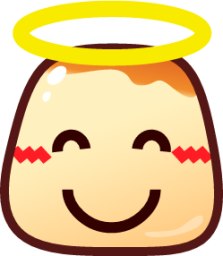 innocent (pudding) emoji