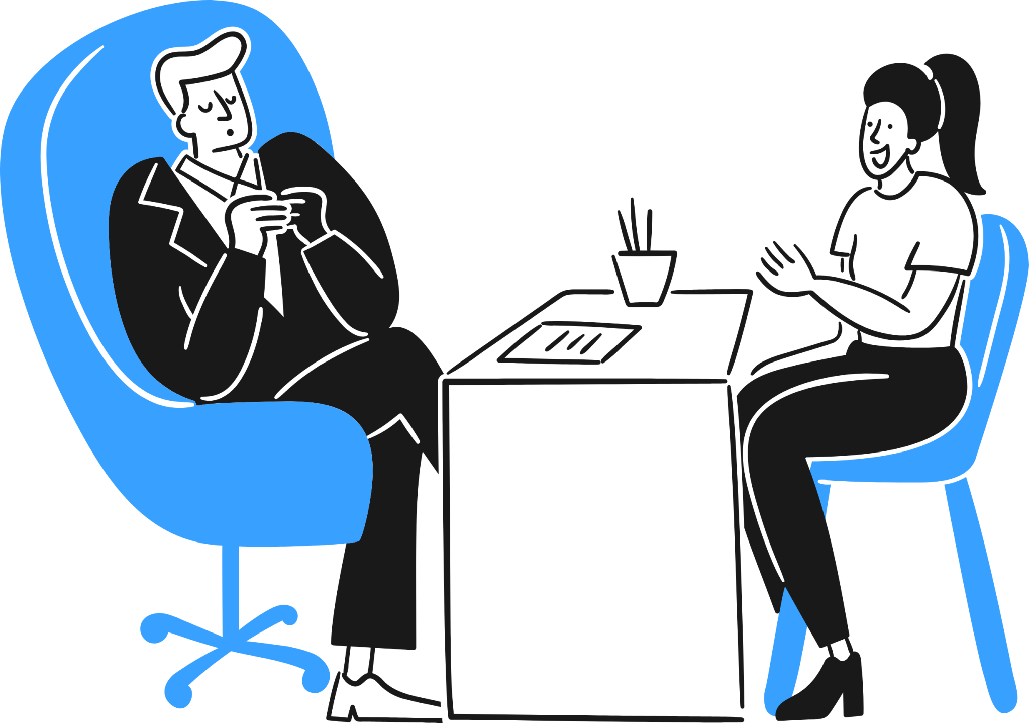 interview meeting work illustration