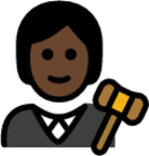 judge: dark skin tone emoji