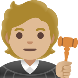 judge: medium-light skin tone emoji