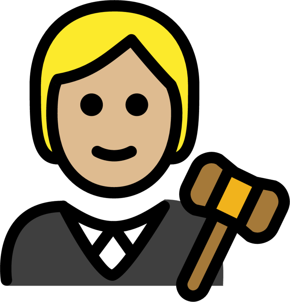 judge: medium-light skin tone emoji