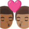 kiss: man, man, medium-dark skin tone, medium skin tone emoji