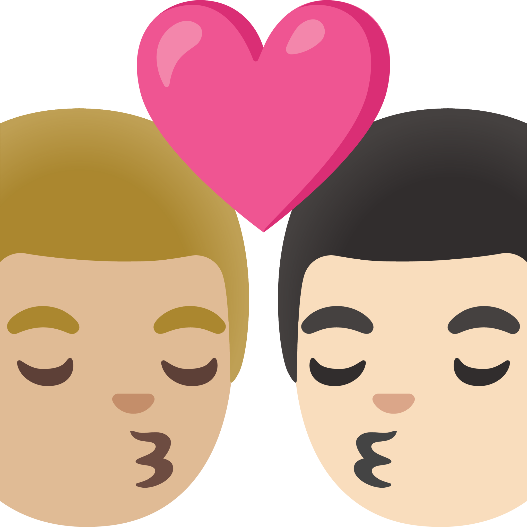 kiss: man, man, medium-light skin tone, light skin tone emoji