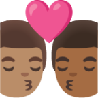 kiss: man, man, medium skin tone, medium-dark skin tone emoji