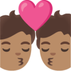 kiss: medium skin tone emoji