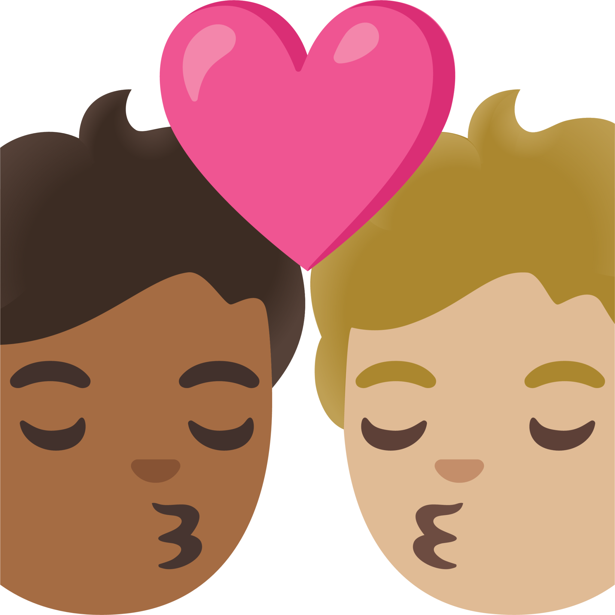 kiss: person, person, medium-dark skin tone, medium-light skin tone emoji