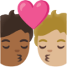 kiss: person, person, medium-dark skin tone, medium-light skin tone emoji