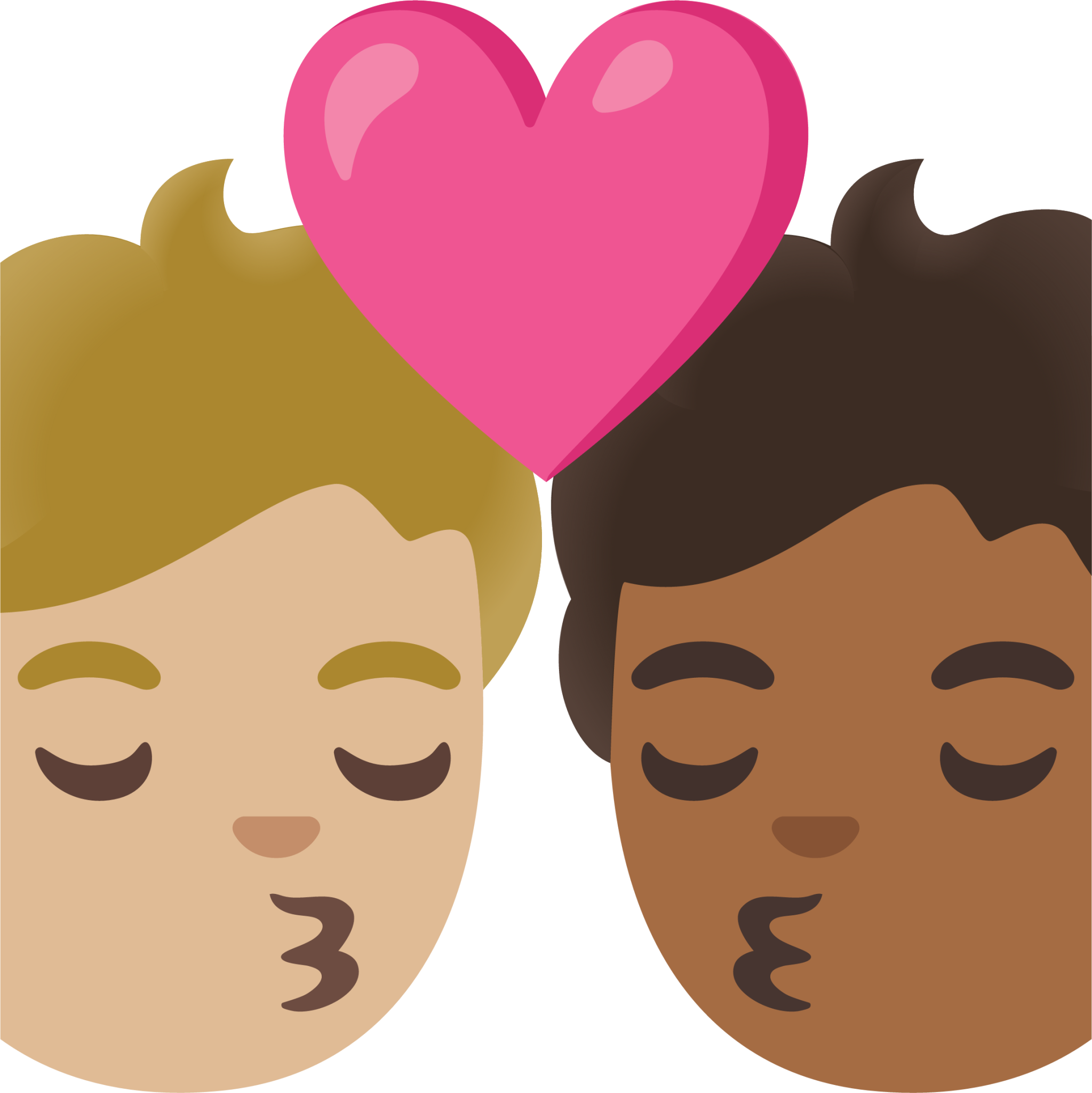 kiss: person, person, medium-light skin tone, medium-dark skin tone emoji