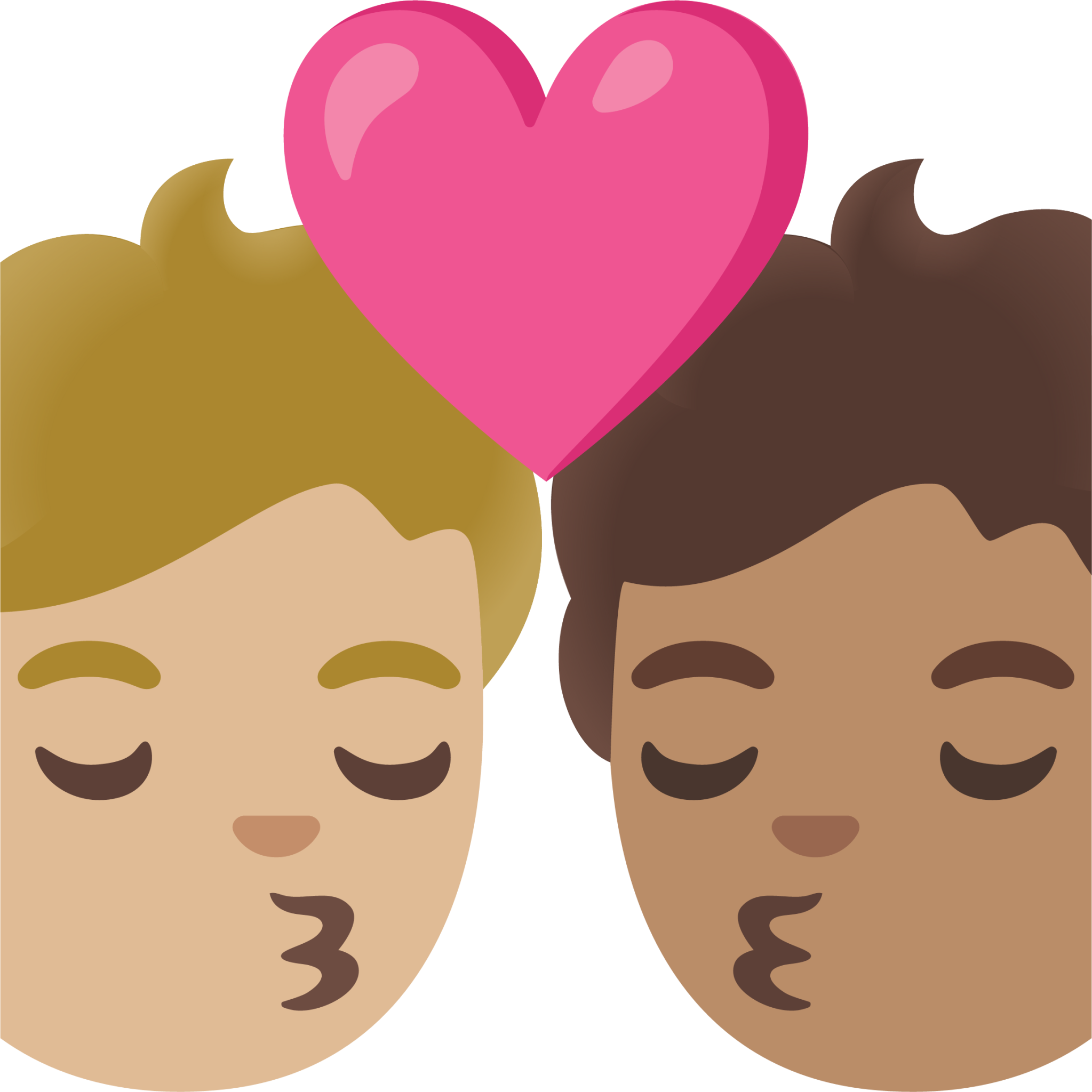 kiss: person, person, medium-light skin tone, medium skin tone emoji