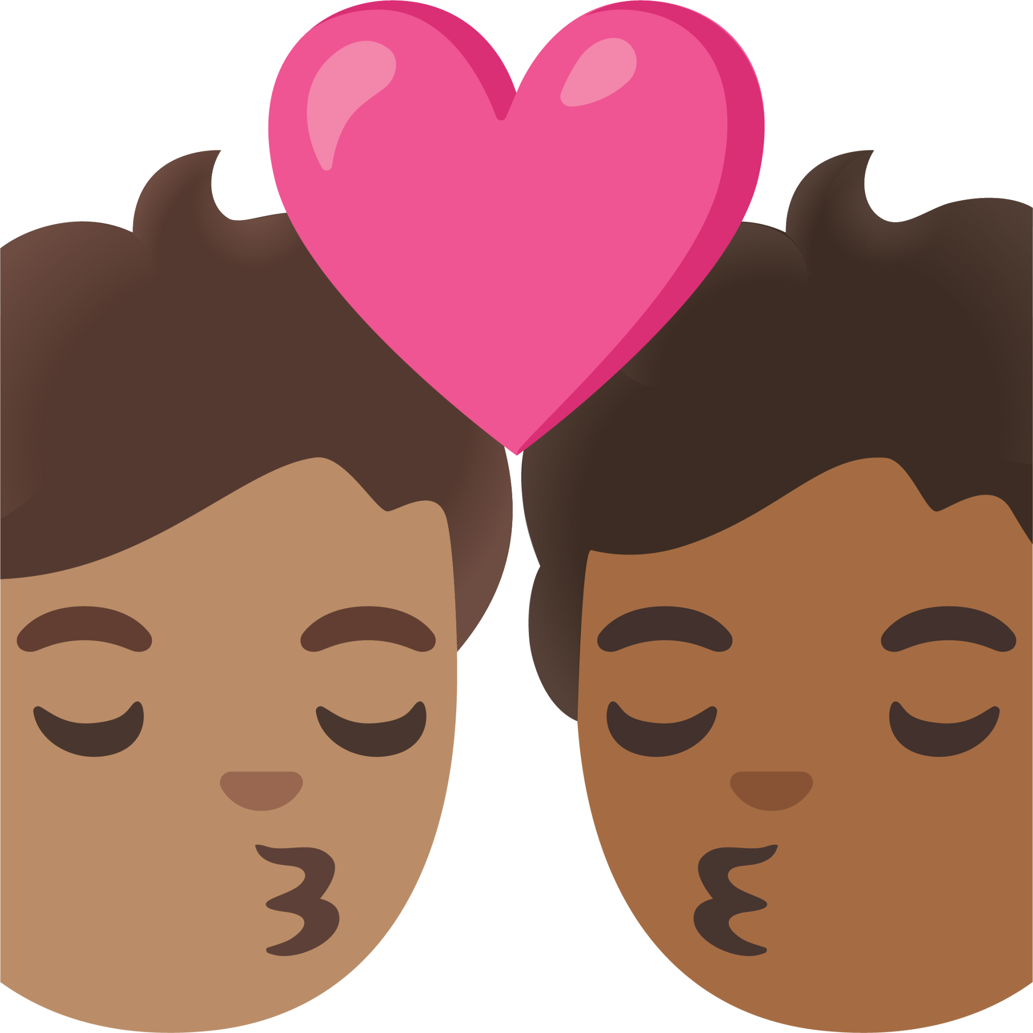 kiss: person, person, medium skin tone, medium-dark skin tone emoji