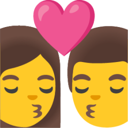 kiss: woman, man emoji