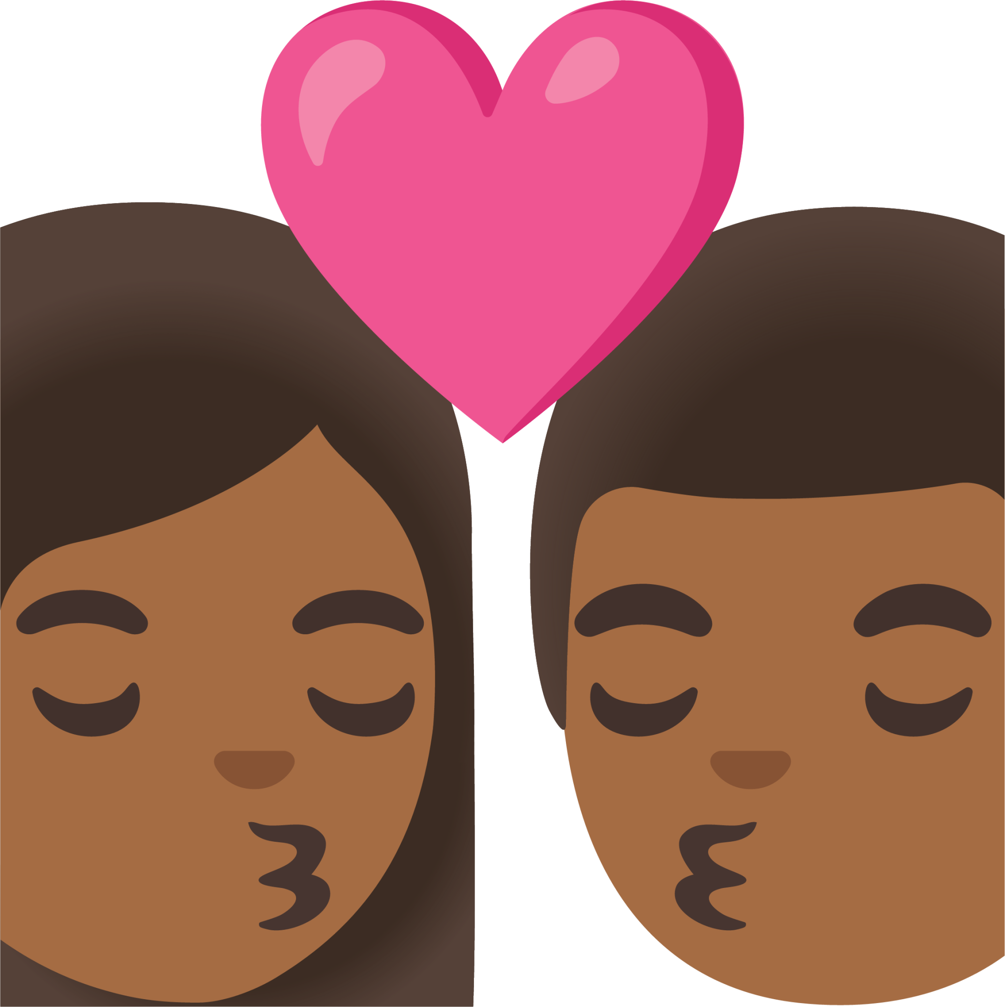 kiss: woman, man, medium-dark skin tone emoji