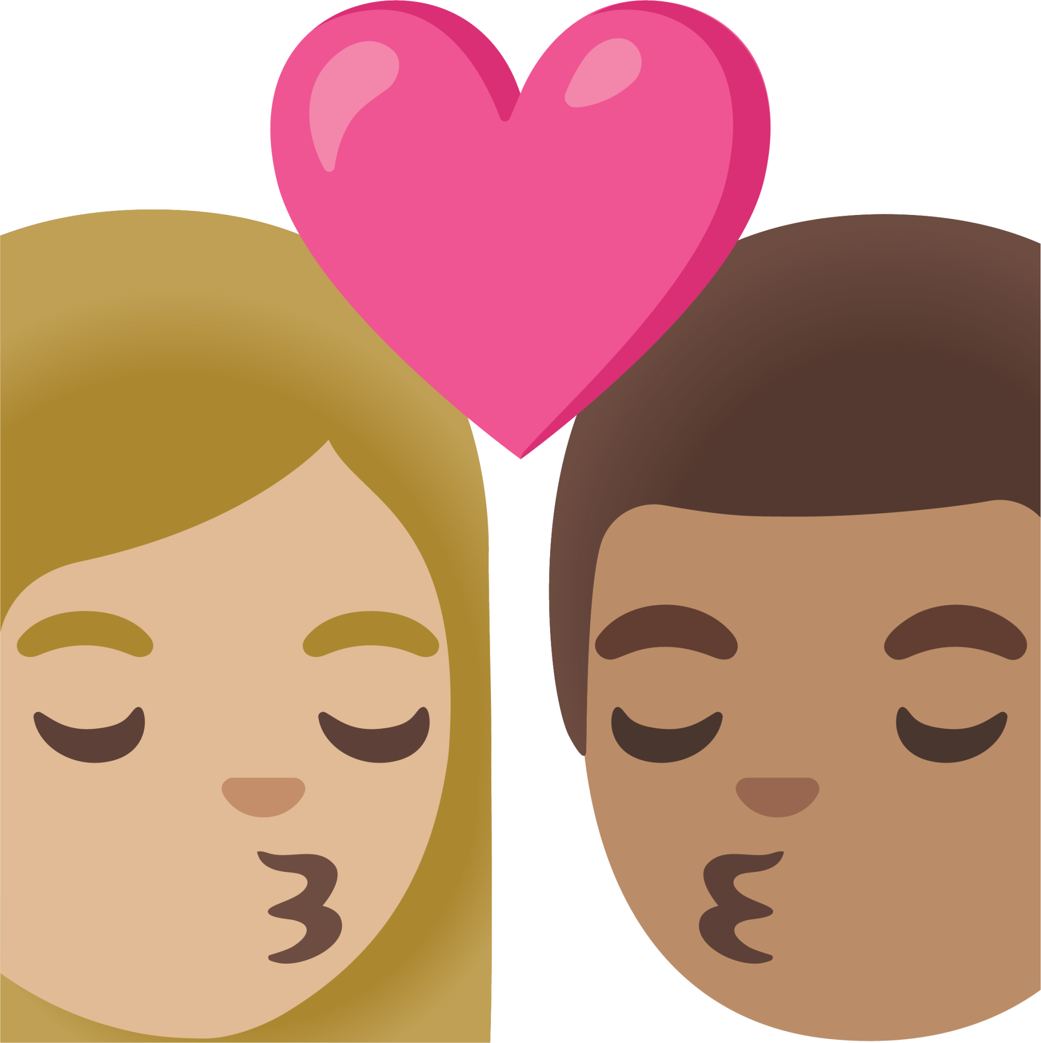 kiss: woman, man, medium-light skin tone, medium skin tone emoji
