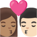 kiss: woman, man, medium skin tone, light skin tone emoji