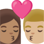 kiss: woman, man, medium skin tone, medium-light skin tone emoji