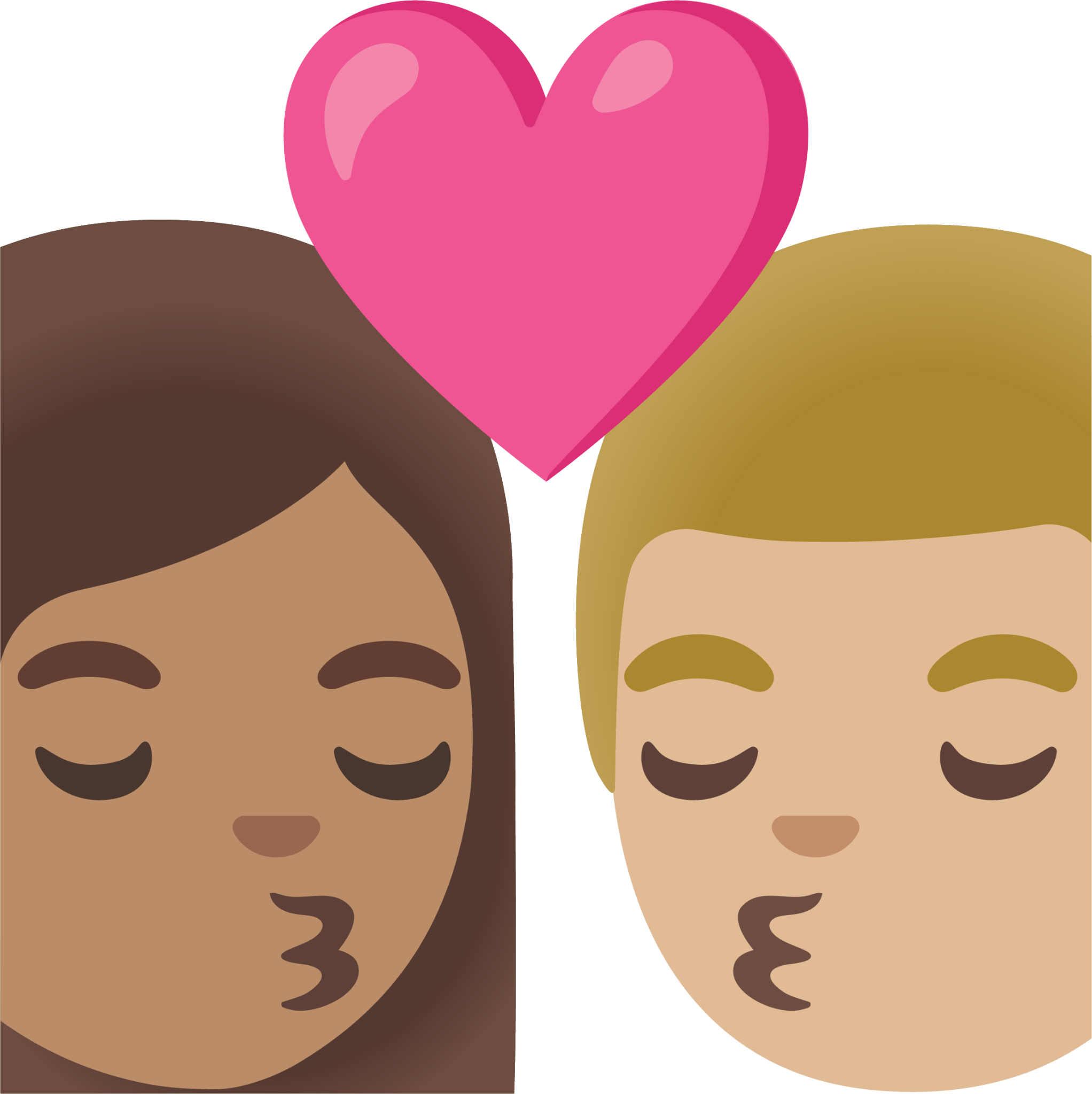 kiss: woman, man, medium skin tone, medium-light skin tone emoji