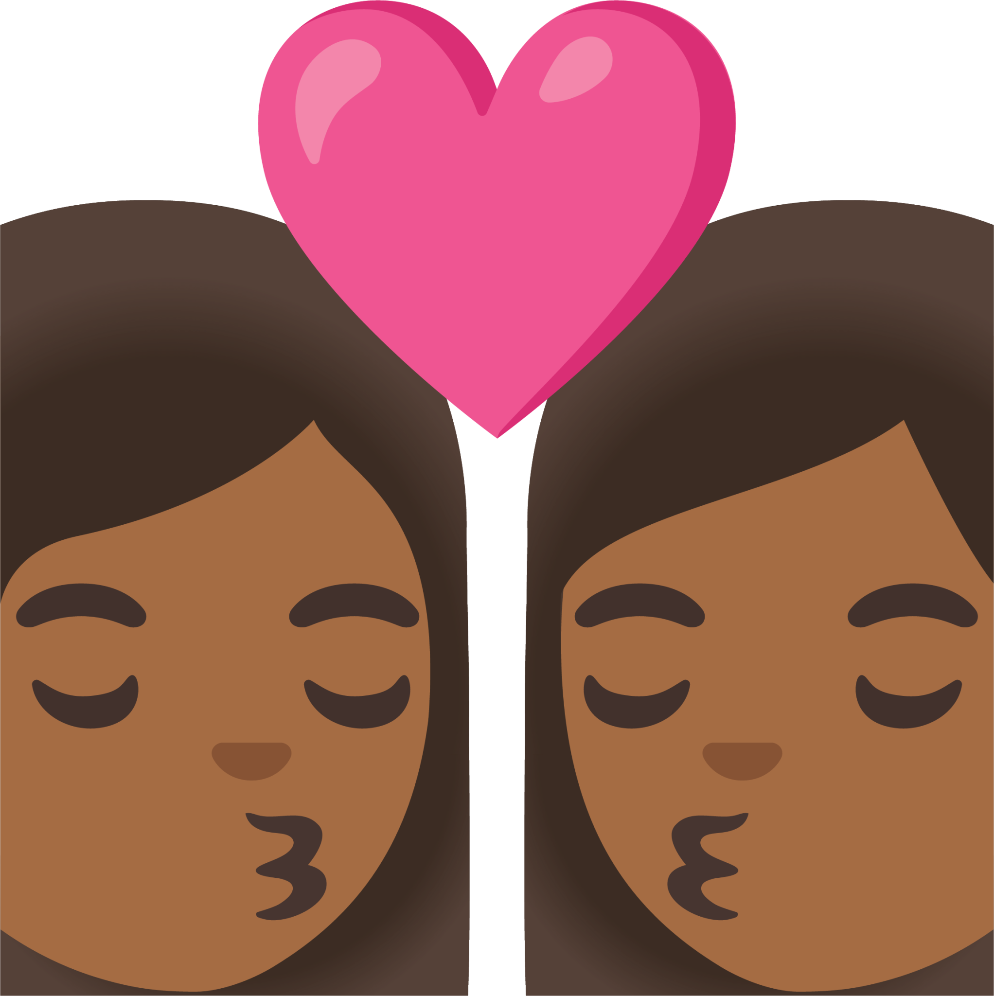 kiss: woman, woman, medium-dark skin tone emoji