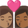 kiss: woman, woman, medium skin tone, medium-dark skin tone emoji