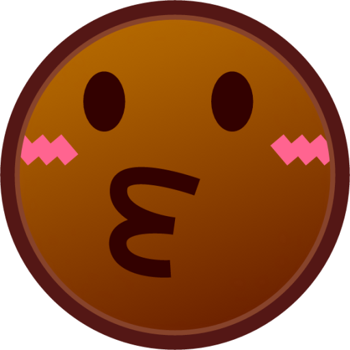 kissing (brown) emoji
