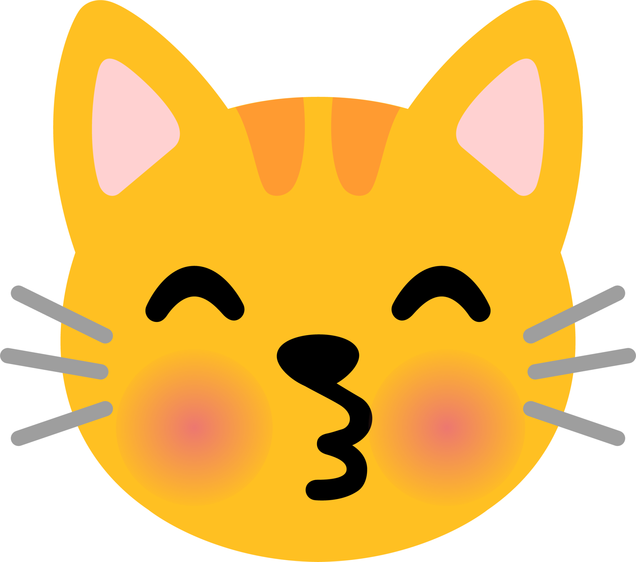 kissing cat face with closed eyes emoji