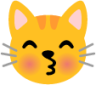 kissing cat face with closed eyes emoji